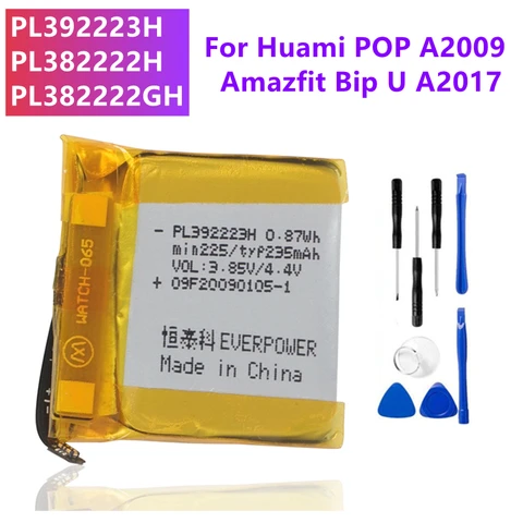Оригинальный аккумулятор PL392223H pl3822h PL382222GH для Huami POP A2009 Amazfit Bip U A2017