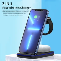 3 in 1 qi 15w fast wireless charger fold charging holder stand for iphone 13 12 11 pro max xr x airpods for iwatch dock station