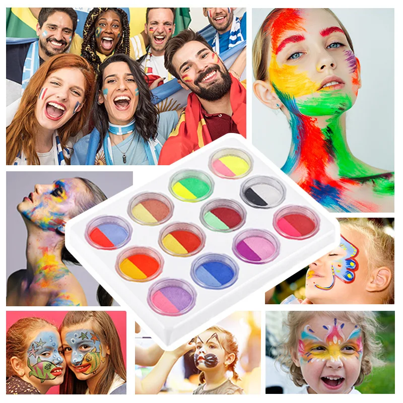 

Makeup Palettes Body Face Paint Cosmetics Water Soluble Pigment Painting Color Children's Stage Halloween Christmas Two-color
