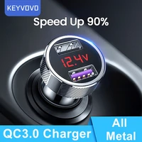 metal qc 3 0 dual usb car charger quick charge 3 0 fast charging for iphone xiaomi huawei samsung auto digital led display