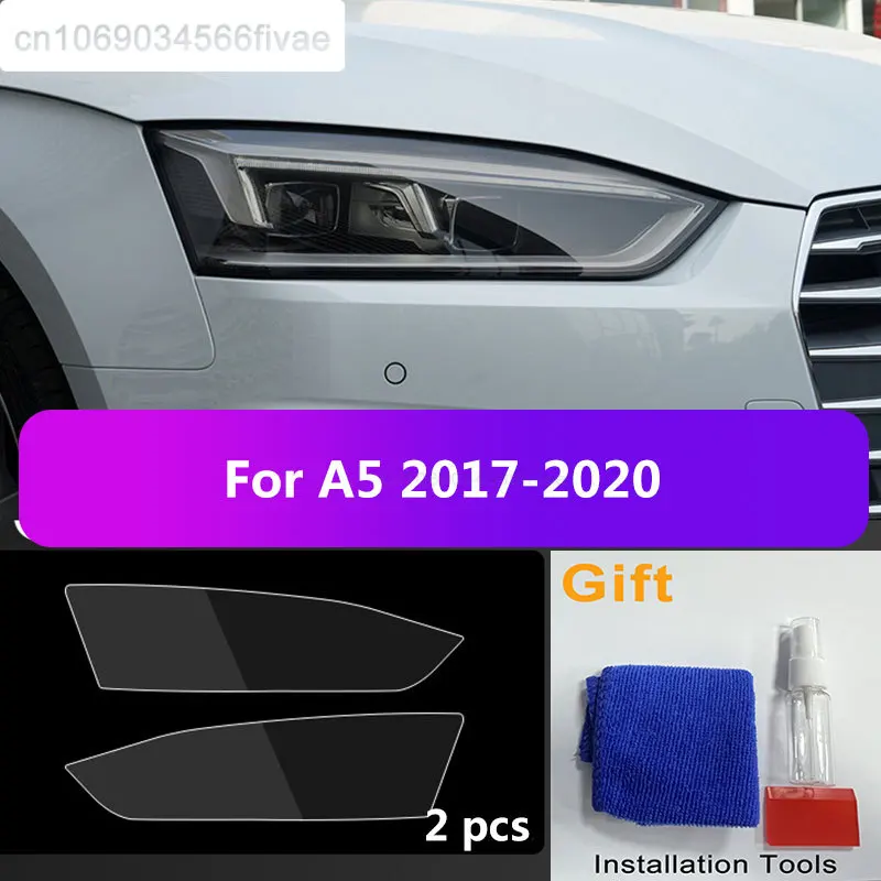 2 шт. для audi A5 F5A F57 F53 F5F F5E F5P автомобильные чехлы Защитная пленка для фар прозрачная наклейка аксессуары против царапин