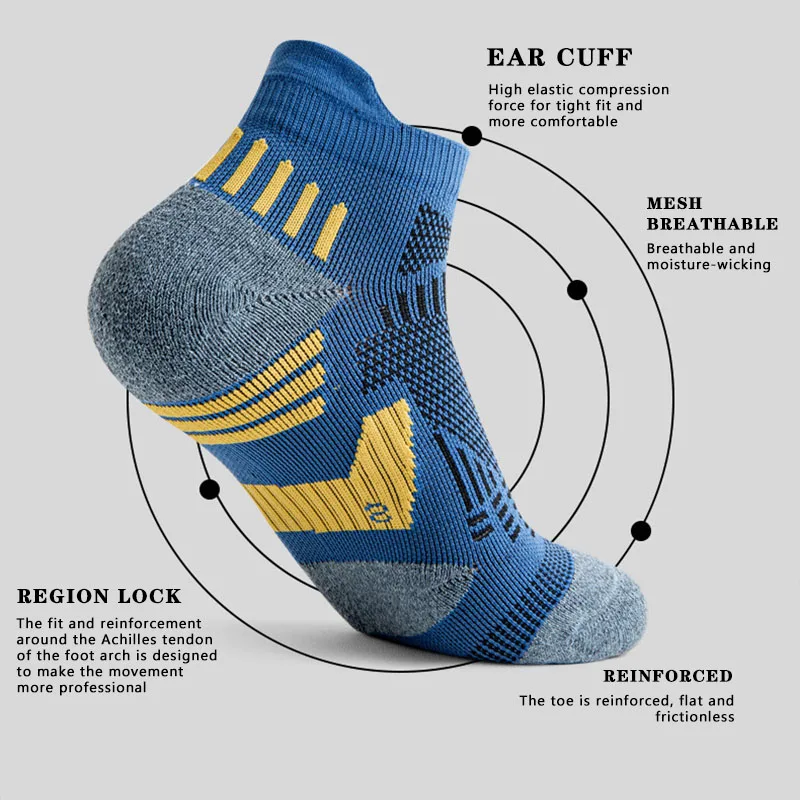 GYMIGO 4 Pairs Women Sports socks Professional Basketball Socks Towel Socks Non-slip Sweat-absorbent Training Sports Socks