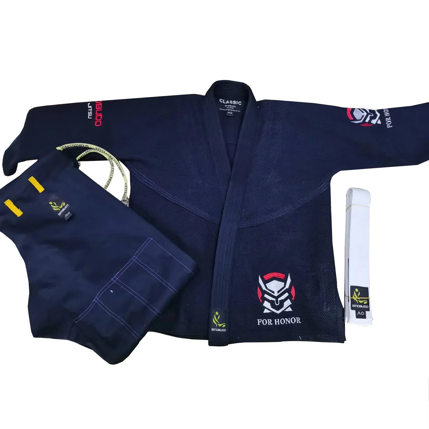 Pantalones individuales de tela para hombre y mujer, uniforme brasileño Jiu Jitsu Gi para Honor BJJ Gi, Kimonos de Judo con cinturón blanco
