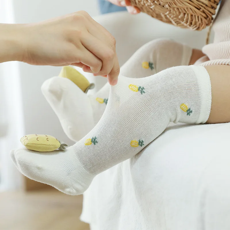 

Kids Cotton Knee High Socks Child Summer Mesh Thin Boy Girls Toddler Newborn Infant Cute Funny Fruit Long Sock Baby Stocking