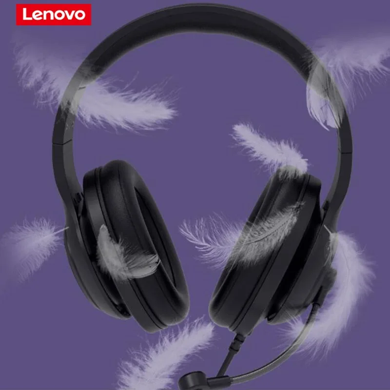 

Проводные наушники Lenovo, HD аудио качество, USB интерфейс с микрофоном, шумоподавление, портативная домашняя компьютерная игровая гарнитура