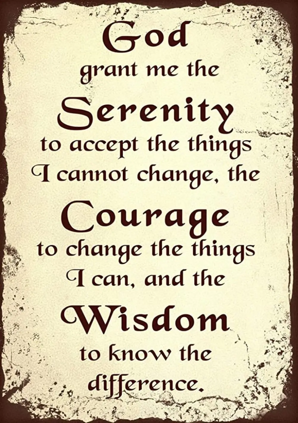 

Serenity prayer Vintage Tin Sign Art Iron Painting Rusty Poster Decoration Aluminum plaque