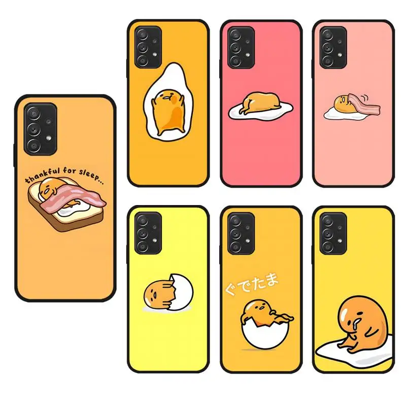 

Gudetama Phone Case For Samsung A52 A50s A51 A72017 A72018 A62018 A50 Black Soft Silicone Phone Case