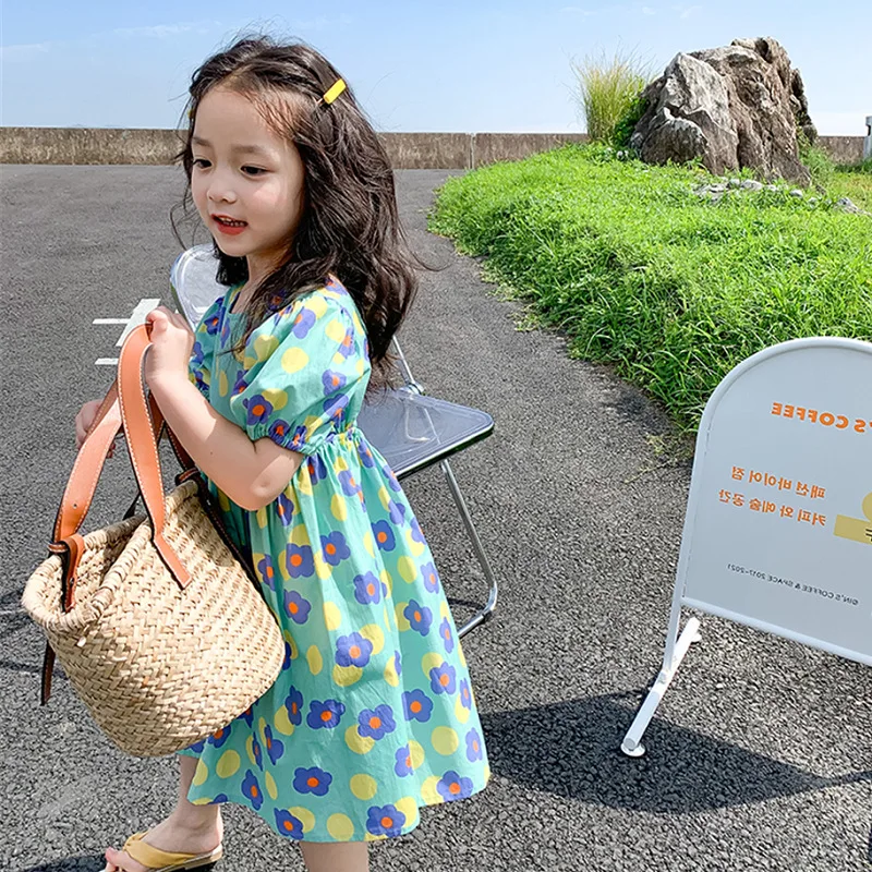 Цветочное платье с открытой спиной для девочек платья цветами корейская детская