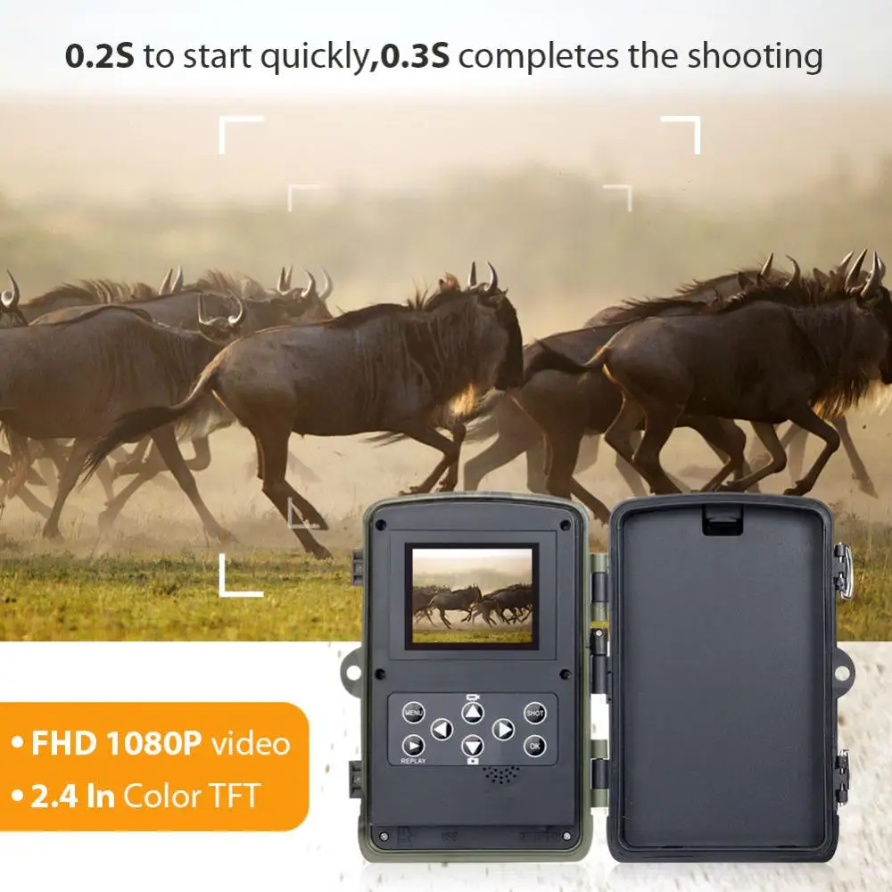 

HC801A Hunting Trail Camera 16MP Wild Camera Waterproof Motion Activated Outdoor Trail Camera Trigger Wildlife Scouting Camera