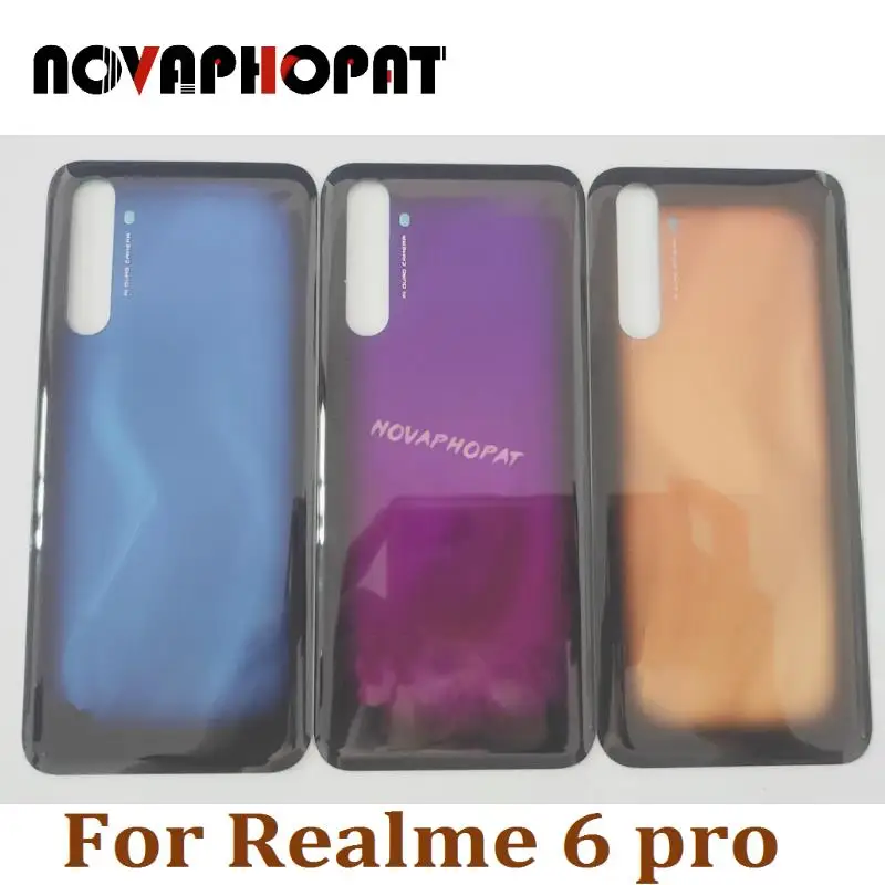 

Стеклянная задняя крышка Novaphopat для OPPO Realme 6 Pro 6Pro, задняя крышка батарейного отсека, задняя панель, задний корпус