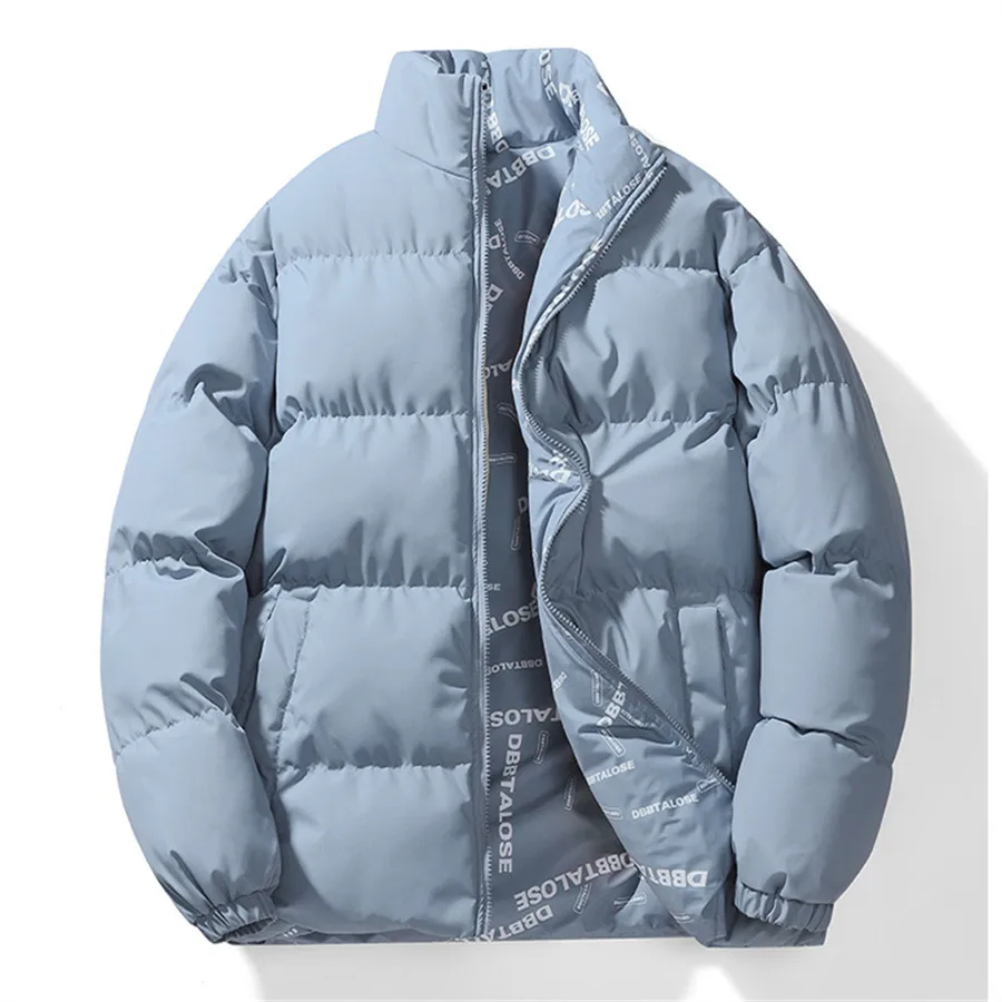 Повседневная Уличная одежда зимняя двухсторонняя парки Мужская однотонная