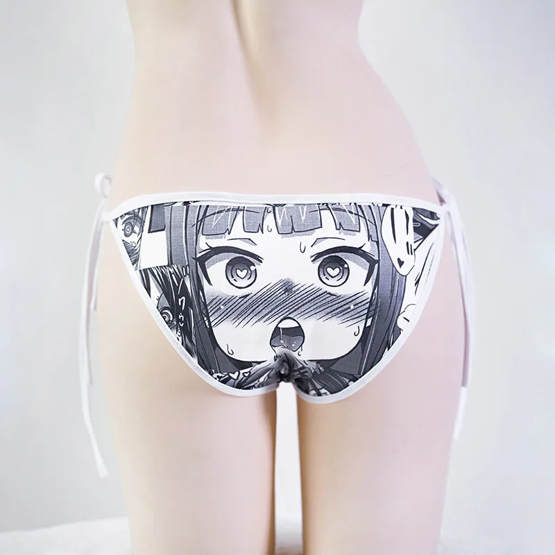 Sexy Lingerie Panties Two-dimensional Japanese animation tie Underpant Hollow Out Underwear Fashion Briefs
