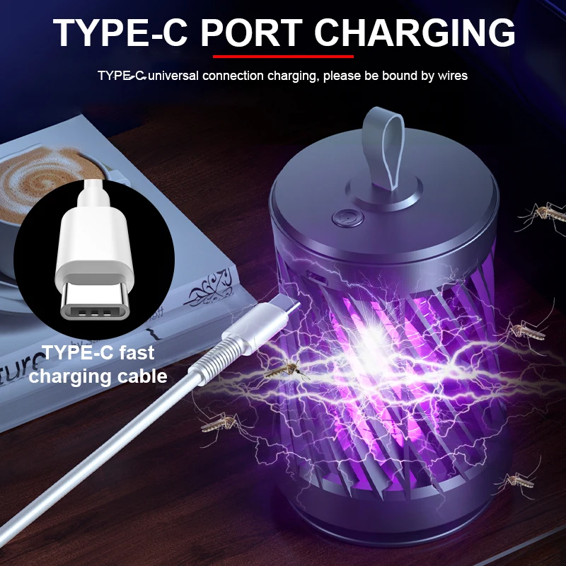 Электрическая Бесшумная лампа-ловушка для комаров перезаряжаемый от USB прибор