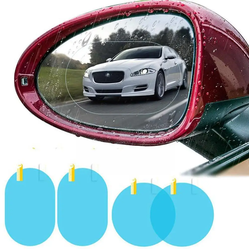 

Car Rear View Mirror Rainproof Film Anti-Fog Clear Anti-Scratch Mirror Waterproof Film Protective Window Sticker Y4T9