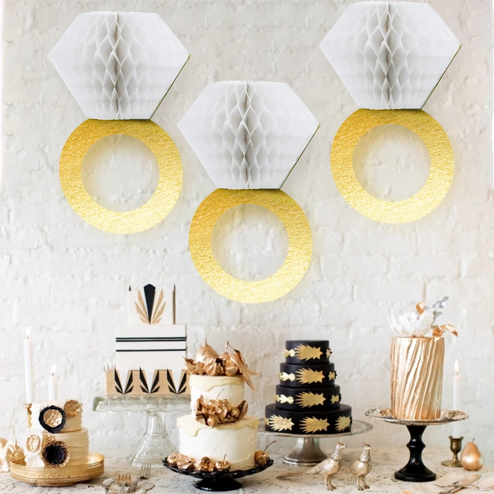 1 шт. кольцо с бриллиантами подвесные сотовые бумажные цветы для рукоделия