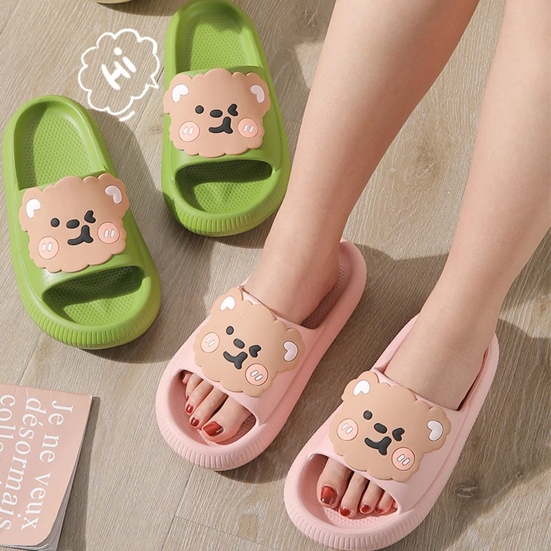 

New Summer Slippers Women's Indoor Couple EVA High Elastic Breathable Bathroom Couple Home Non-slip Slides Indoor Sandas