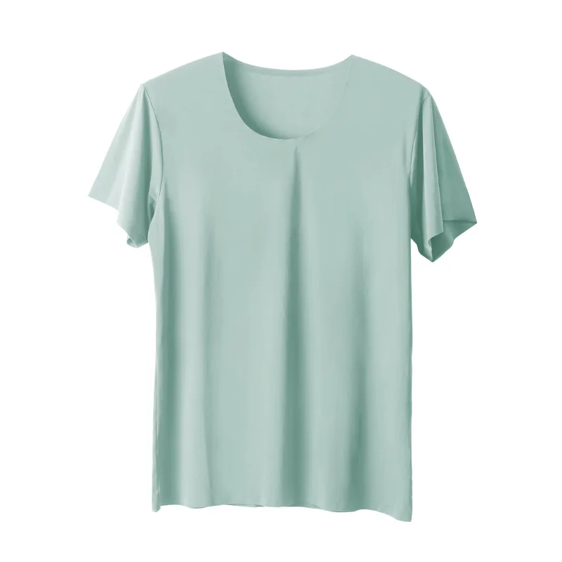 Футболка мужская из вискозы бесшовная прозрачная дышащая рубашка с коротким