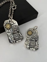 retro accessories rectangle pendant necklace for men hip hop jewelry indians flying eagle tide women chain clavicle chain