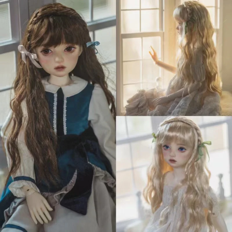 

BJD Wigs Milk Silk Wavy Curly Hair for 1/3 1/4 1/6 BJD SD MSD MDD YOSD Gold Dark Brown Wigs Doll Accessories Girls DIY Toys