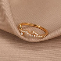 arabic love statement rings for women simple finger crystal wedding ring islamic engagement jewelry and accessories gift