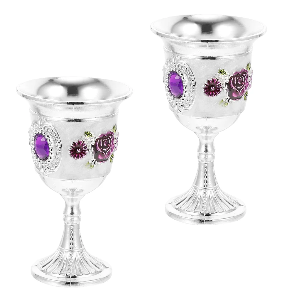 

2pcs Delicate White Cups Creative Goblets Whisky Cups Home Supplies