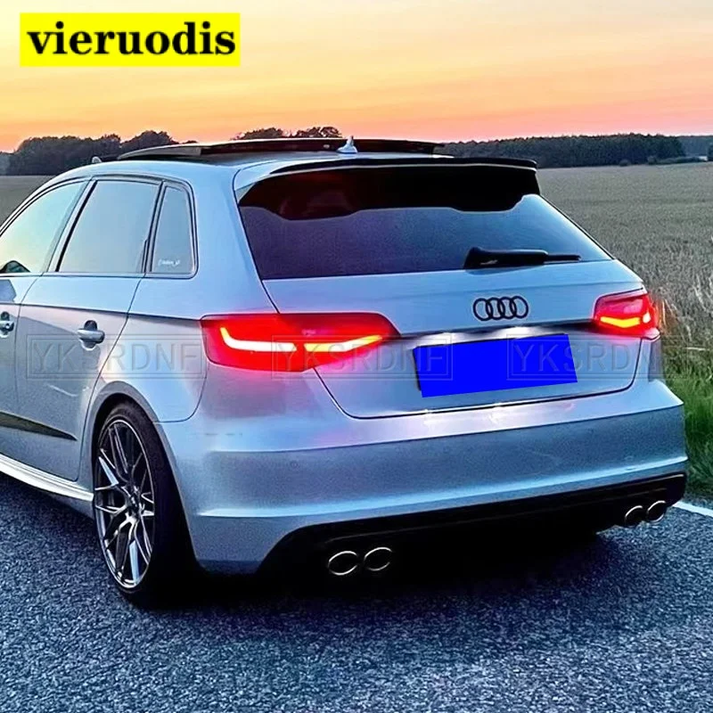 

Для Audi A3 S3 S Line 8 в хэтчбек 5 дверей 2014-2020 высококачественный задний спойлер из АБС-пластика на крышу багажника крыло багажника аксессуары