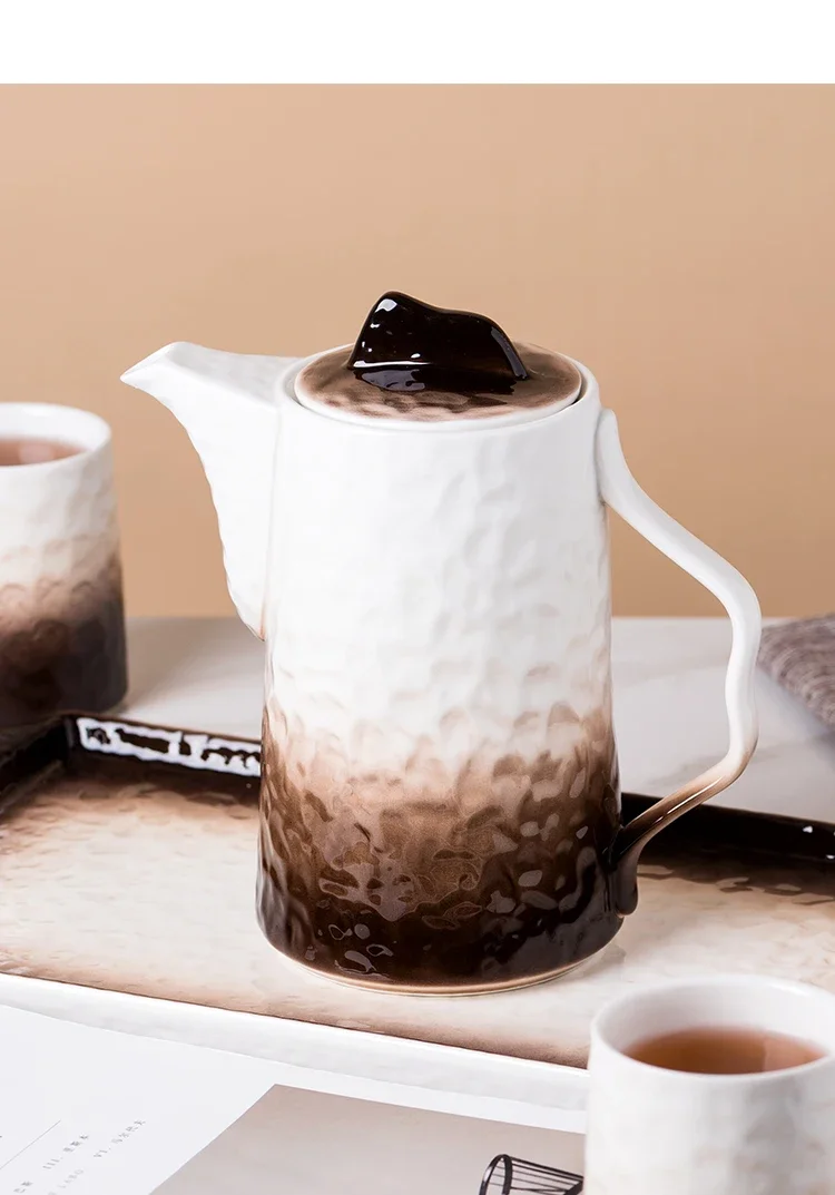 Набор чашек с коричневым камнем и зерном в стиле кафе гостиная чайная вода