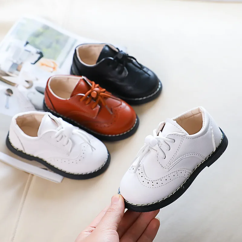 

Little Boys Gentleman's Leather Shoes England Style Leisure Baby Boy Dress Shoes New Luxury Designer Shoes for Girls Kids