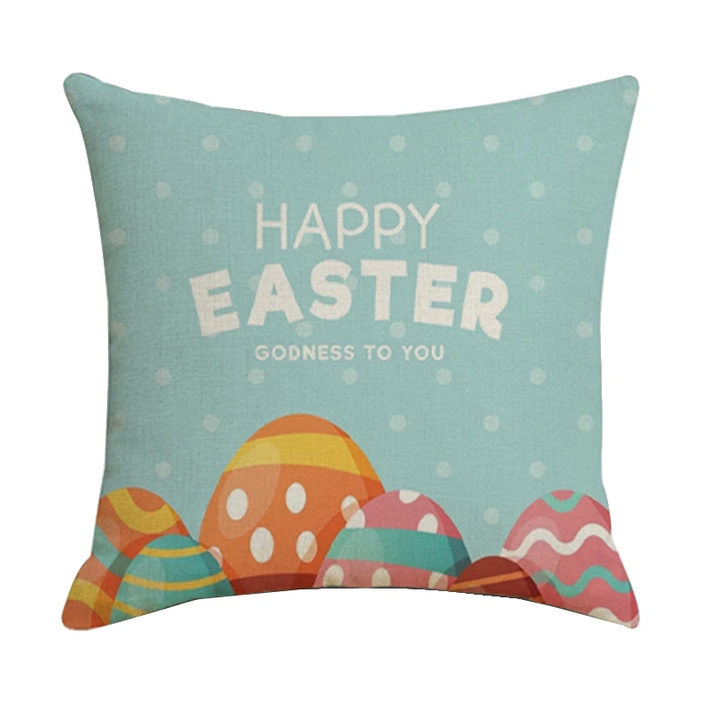 

45X45cm Happy Easter Egg Pillowcases Cushion Cover Sofa Throw Pillow Case Decoration Living Room For Car Cushion Case