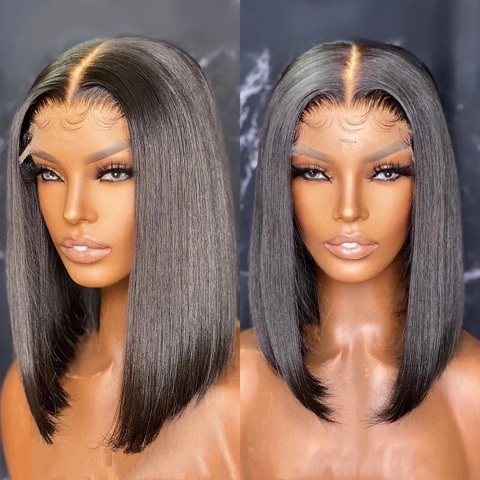 SVT Brazilian 250% Density Bone Straight 13x6/13x4 Lace Front Human Hair Wigs 4X4/5x5 Lace Closure Wigs Short Bob Wigs For Women