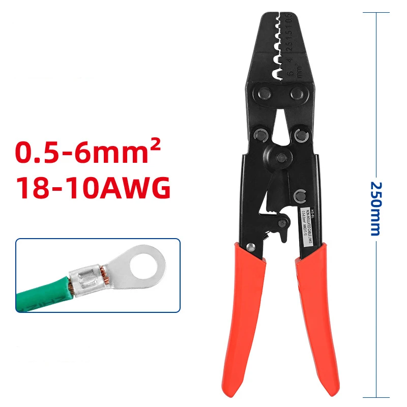 

Japanese Labor-saving Ratchet Terminal Crimping Pliers 0.5-6mm Bare Terminal Crimping Pliers Cold-pressed Terminal Hand Tools