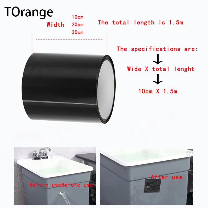 

1.5M Super Strong Fiber Waterproof Tape Stop Leaks Seal Repair Tape Performance Self Fix Tape Fiberfix Adhesive Tape 1 Pcs