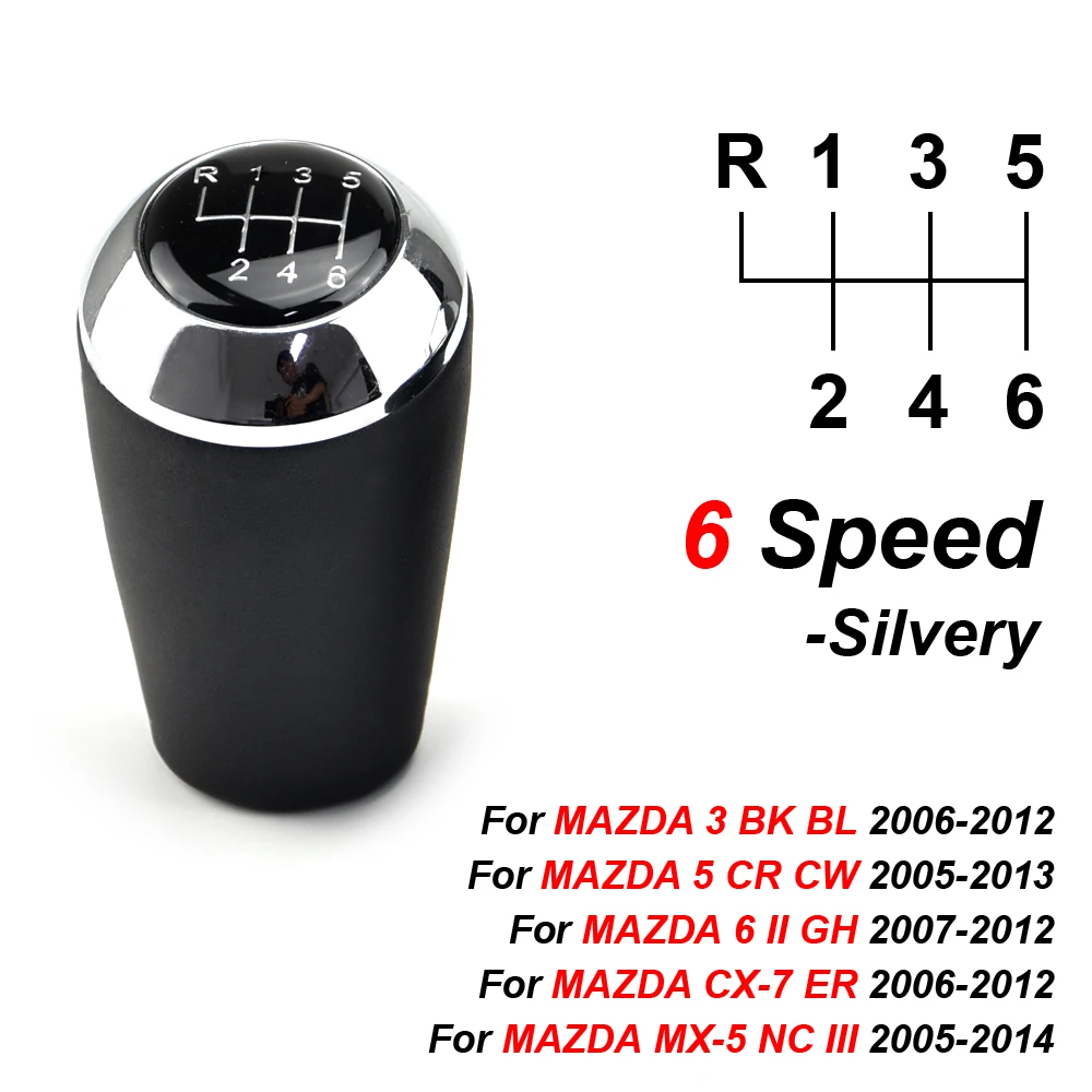 

Ручка переключения передач для MAZDA 3 BK BL 5 CR CW 6 II GH CX-7 ER MX-5 NC III MT, кожаная Рычажная ручка, аксессуар, 5/6 скоростей