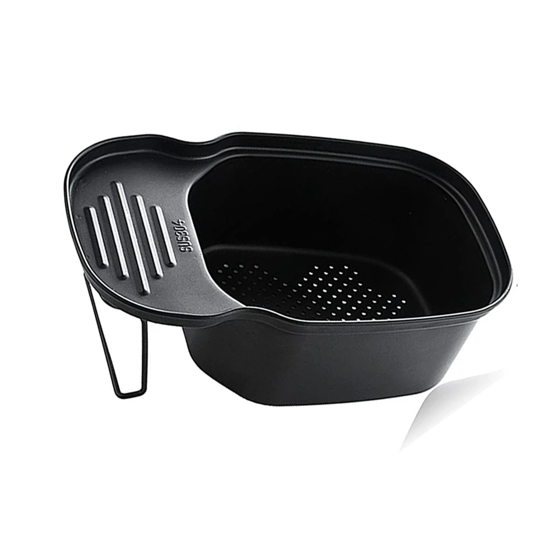 

Sink Strainer Funnel Drain Basket Multifunctional Saddle-Shaped Left Mesh Stainless Steel Filter Black