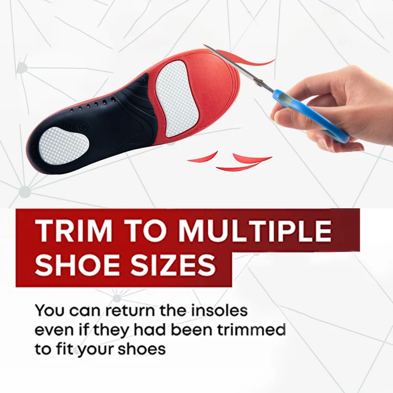 Premium Orthopedic Insoles for Feet PU Gel Shock Absorption Breathable Health Sole Pad Sport Arch Support Feet Pain Care Insole