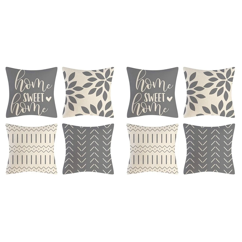 

Серые наволочки 18x18 набор из 8 домашних декоративных наволочек льняной диван наволочка