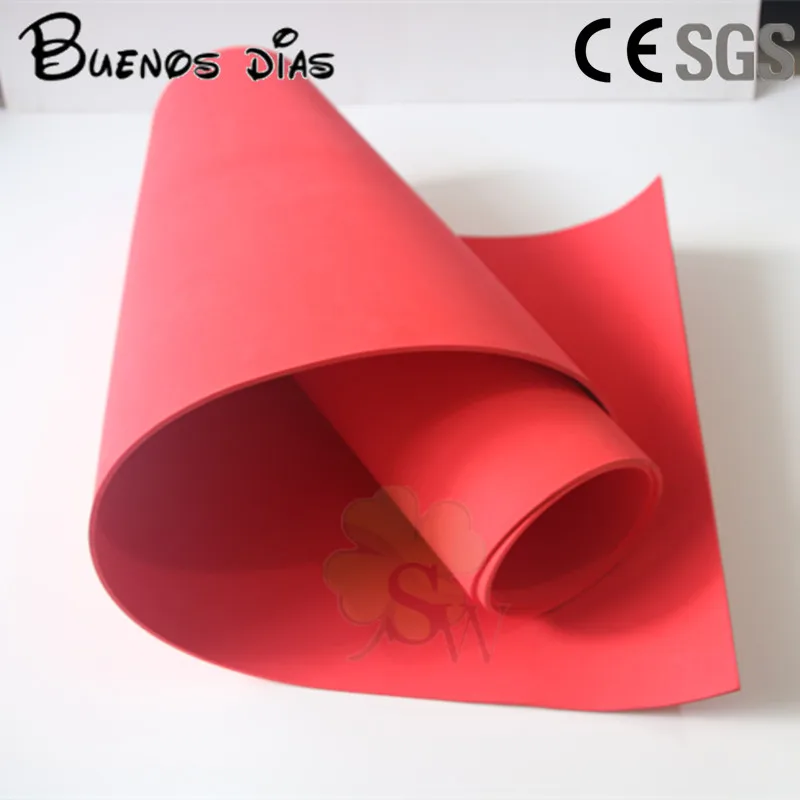 

BUENOS DIAS No Hole Red Color 4mm Thickness Eva Foam Sheet,Cosplay Children School Handmade Material Size 50cm*200cm