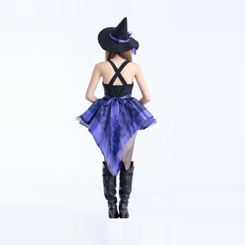 Сексуальный фиолетовый костюм ведьмы Женский волшебный для взрослых фиолетовая
