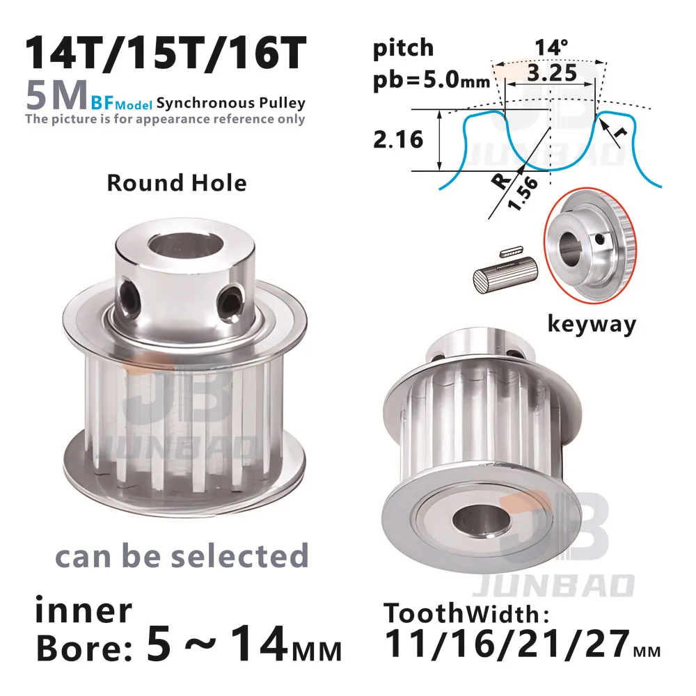 Зубчатый шкив HTD5M 14T 15T 16 зубьев 5 м синхронный зубчатый шириной 11 21 27 мм отверстие