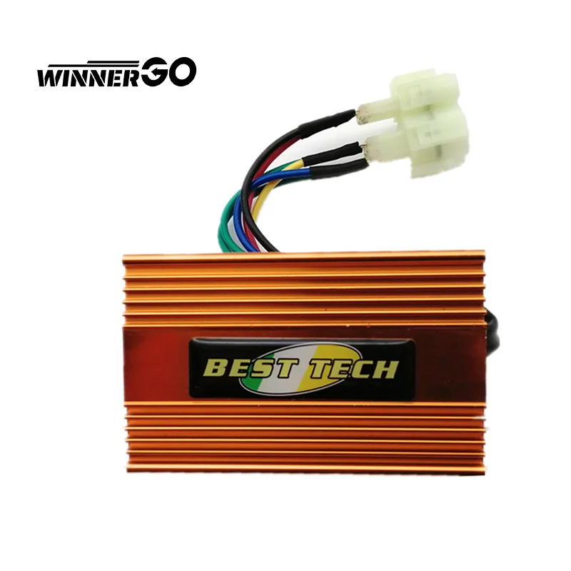 WINNERGO GY6 6Pin Racing DC CDI For GY6 125 150 200 250cc Dirt Pit Bike ATV Quad Buggy Golden aluminum shell WY DC