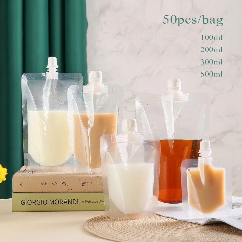 

Вакуумные соковые мешочки, одноразовые защитные пакеты для чая и напитков, 50 шт., пакеты для питья, прозрачные экологичные пакеты для жидкости