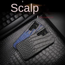 Original Genuine Leather Phone case for Samsung Galaxy S22 Ultra Plus S21 S20 Crocodile Alligator Skin Pattern Full Back Cover