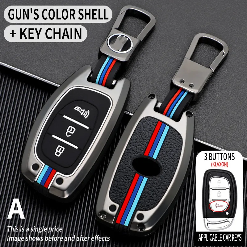 

Zinc Alloy+Leather TPU Car Smart Remote Key Bag For Hyundai ix25 ix35 Tucson Verna Avante Elantra Mistra 2014 2016 2019 2020