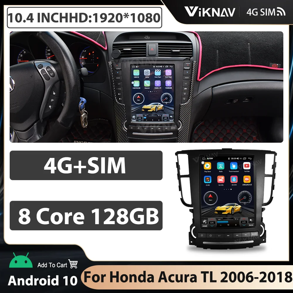 

Автомагнитола для Honda Acura TL 2006-2018, 128 ГБ, вертикальный экран, Авторадио Android 10, мультимедийный DVD-плеер, навигация