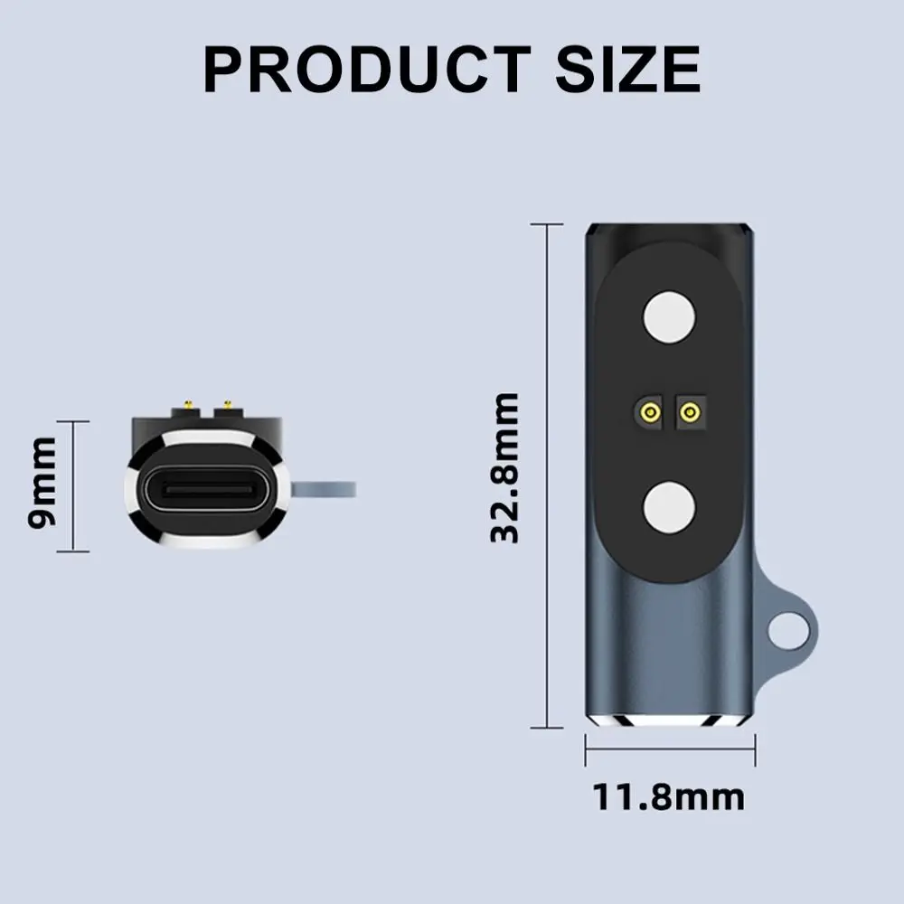 Адаптер для зарядки USB-C для наушников с костной проводимостью, из алюминиевого сплава, с LED-индикатором, магнитный конвертер для MOJAWA Run Plus Mojo2 (art.: 3920db673f387) - 3920db673f387