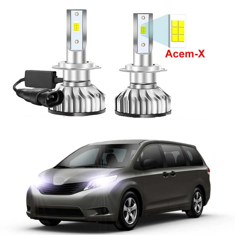 2 светодиодные лампы для фар Toyota Sienna 2011 2012 2013 (подходит только оригинальных