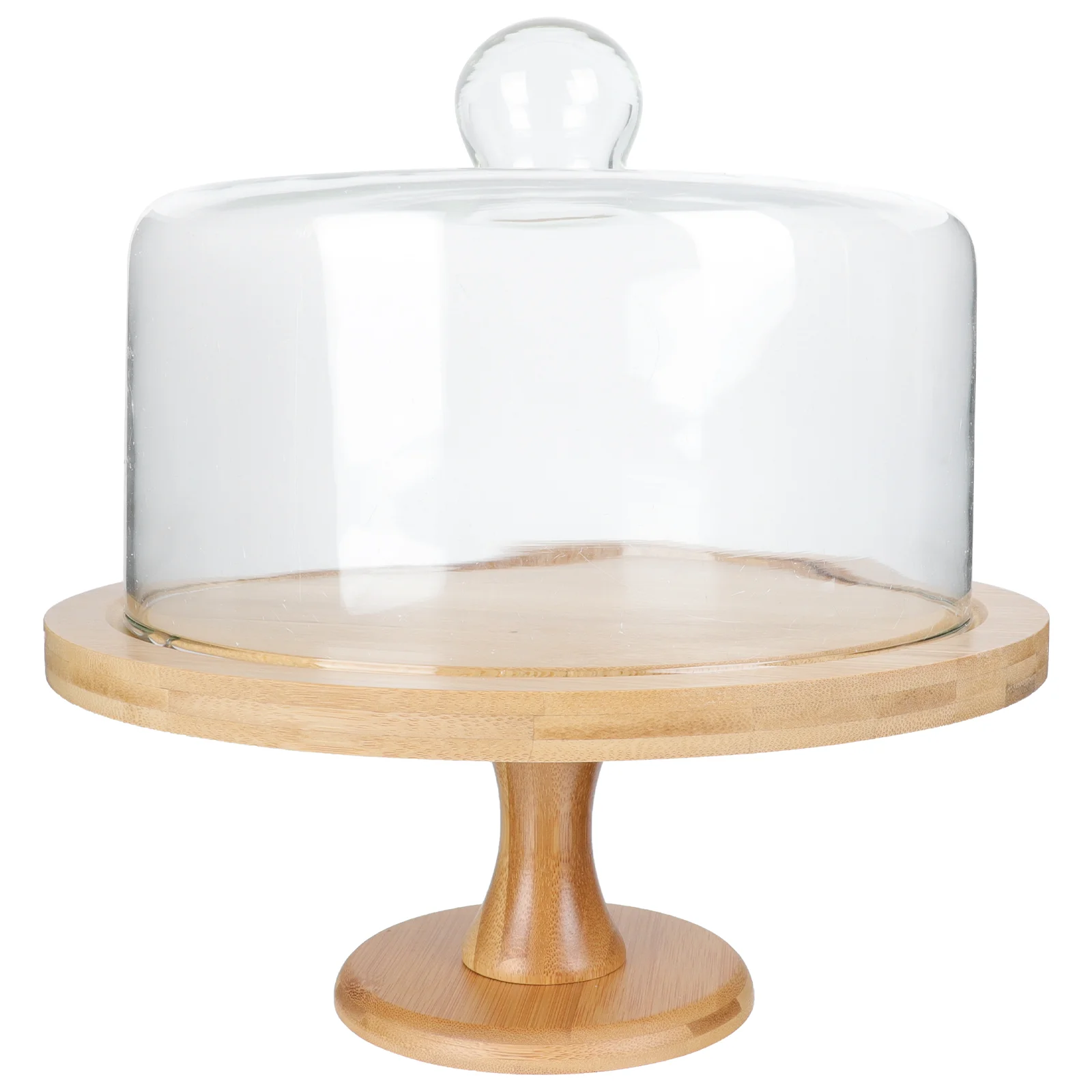 

Cake Standdomedessert Holder Lid Plate Cover Wood Display Server Platter Round Tray Footed Transparent Board Cheese Wooden Tall