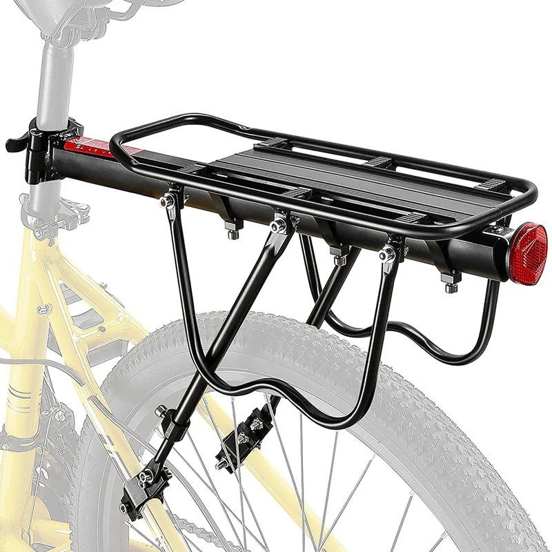 

1PC Black Aluminum Alloy Bicycle Accessories Bike Rear Rack 110LBS Load Bike Cargo Rack With Quickly Release