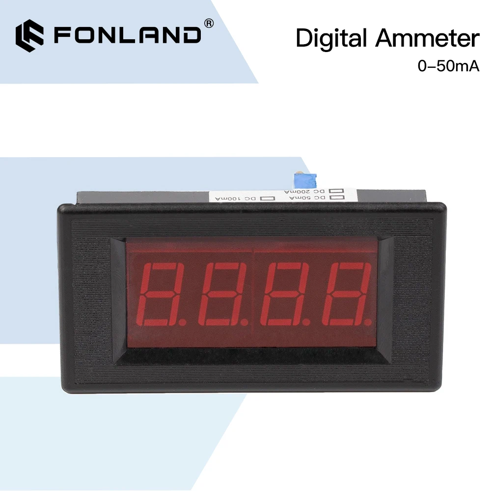 

Fonland LED Digital Ammeter DC 0-50mA Analog Amp Panel Meter Current Parts Replacement for CO2 Laser Engraving Cutting Machine