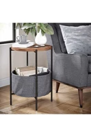 wide bag metal side table decorative metal wood coffee table modern minimalist tea table creative round table for home living